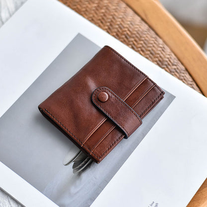 李記 | 原創手工真皮 | 復古精緻小巧の塔扣卡包8501號