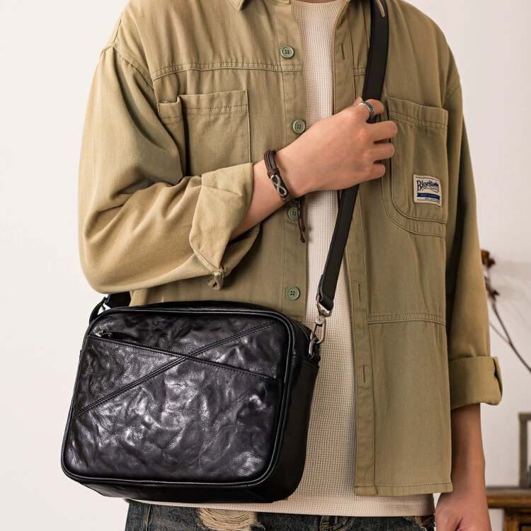 李記 | 原創手工真皮 |  小众高級感リ簡約斜唄包8553號