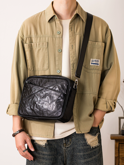 李記 | 原創手工真皮 |  小众高級感リ簡約斜唄包8553號