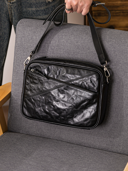 李記 | 原創手工真皮 |  小众高級感リ簡約斜唄包8553號