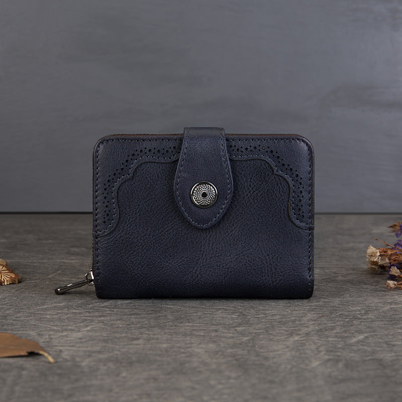 李記 | 原創手工真皮 | 頭層牛皮い多功能バ收納零錢包8805號