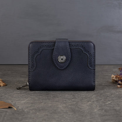 李記 | 原創手工真皮 | 頭層牛皮い多功能バ收納零錢包8805號