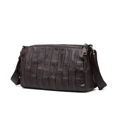 李記 | 原創手工真皮 | 雙層拉鍊い休閒斜唄包8940號