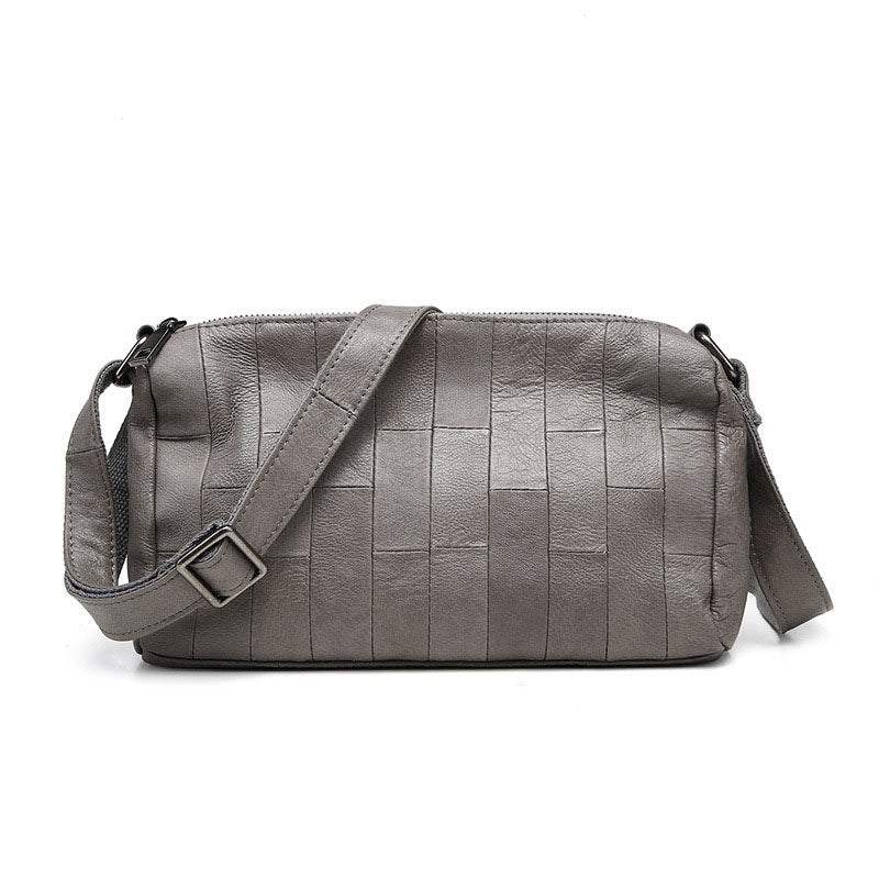 李記 | 原創手工真皮 | 雙層拉鍊い休閒斜唄包8940號