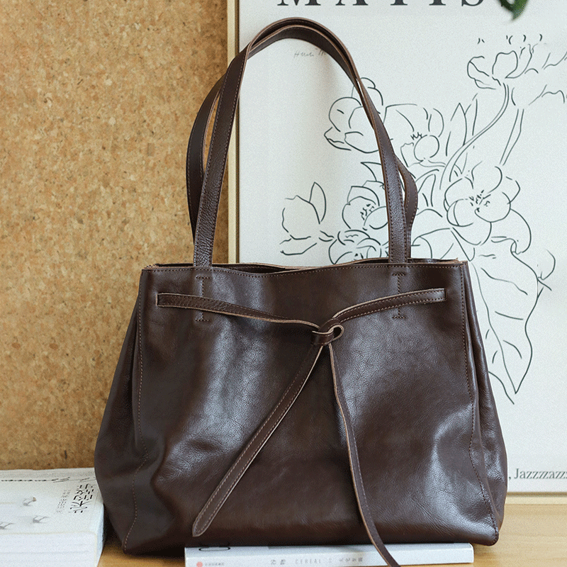Li Ji | Original handmade genuine leather | Large-capacity tote bag No. 8943 