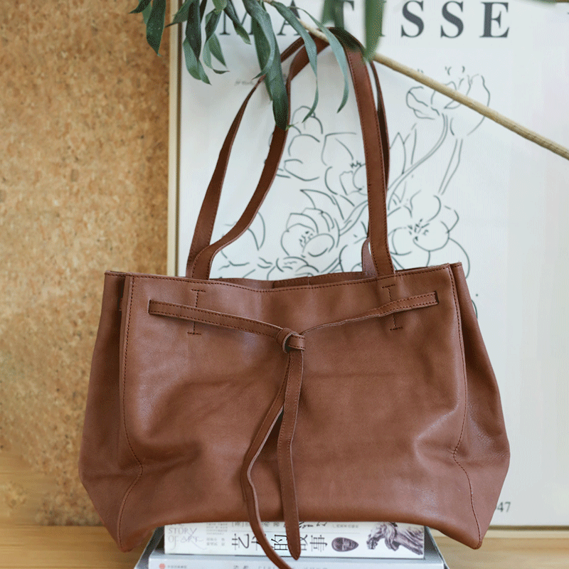 Li Ji | Original handmade genuine leather | Large-capacity tote bag No. 8943 