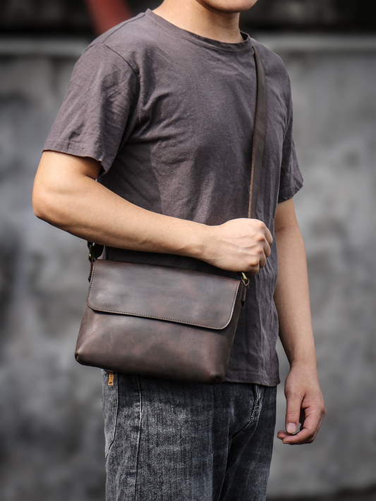 李記 | 原創手工真皮 | 商務質感の斜唄包9007號