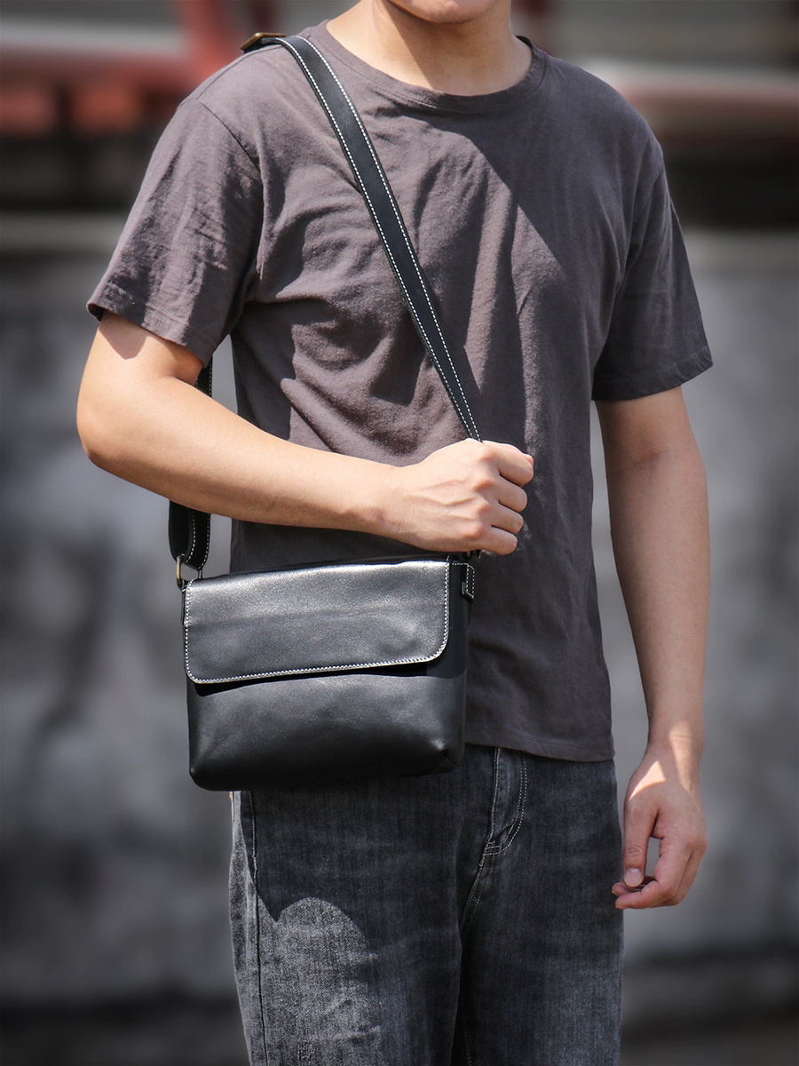 李記 | 原創手工真皮 | 商務質感の斜唄包9007號