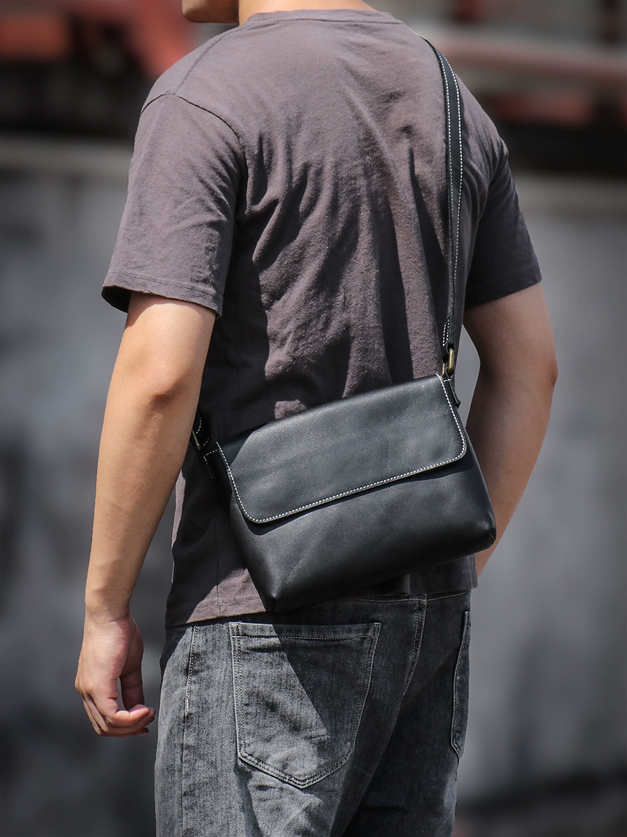 李記 | 原創手工真皮 | 商務質感の斜唄包9007號