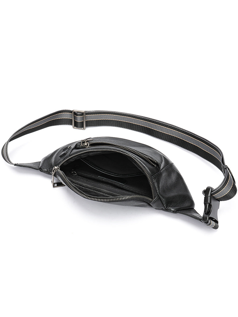 Li Ji | Original handmade leather | Casual and simple genuine leather - multi-functional waist bag No. 9153 