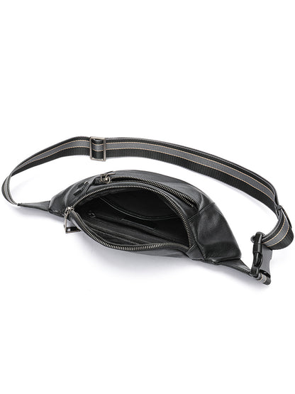 Li Ji | Original handmade leather | Casual and simple genuine leather - multi-functional waist bag No. 9153 