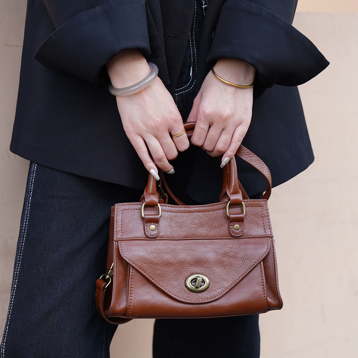 李記 | 原創手工真皮 | 簡單優雅の斜唄包9313-D號