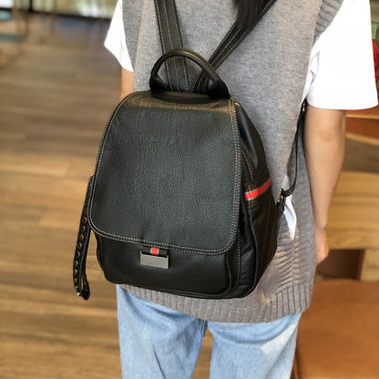 [European and American custom-made styles] Women's genuine leather backpack, soft leather bag, ins online beauty model