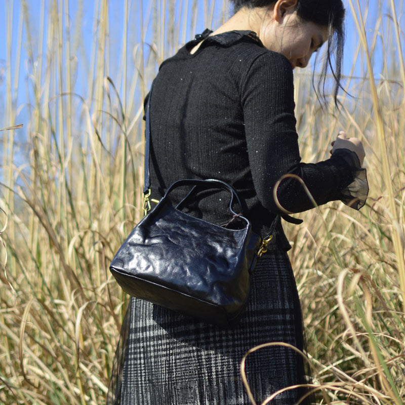 Li Ji | Original handmade genuine leather | Natural ヘッド layer cow leather handbag No. 96045 