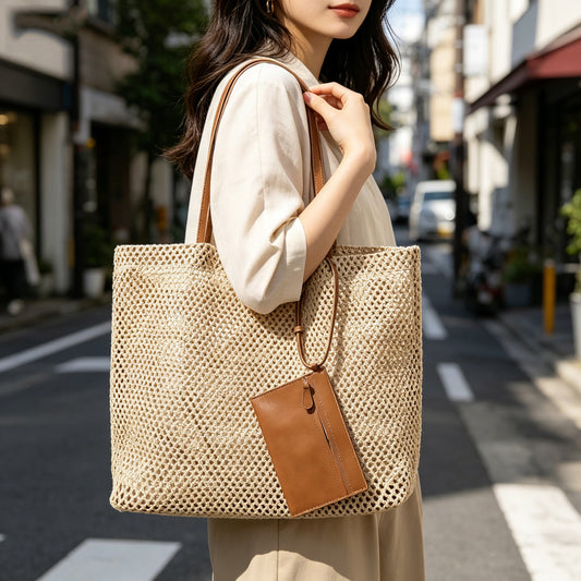 李記 | 原創手工真皮 | 鬆弛慵懶~法式度假感の托特包w5202號