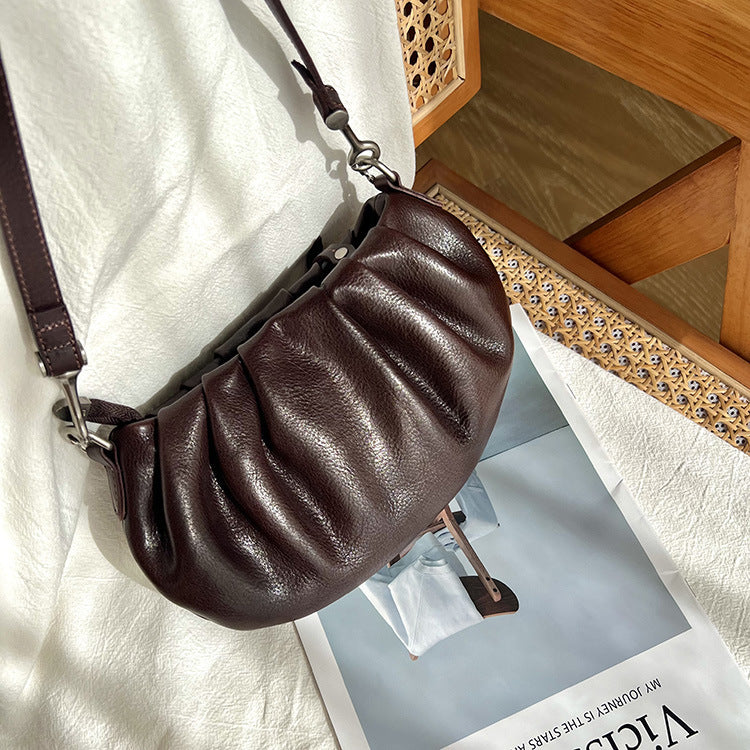 李記 | 原創手工真皮 | 雲朵褶皺の腋下包A066號