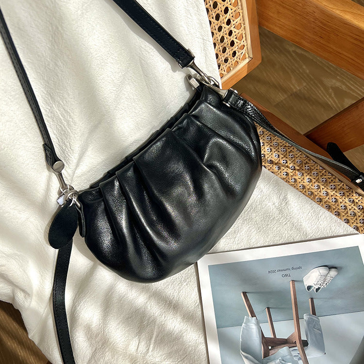 李記 | 原創手工真皮 | 雲朵褶皺の腋下包A066號