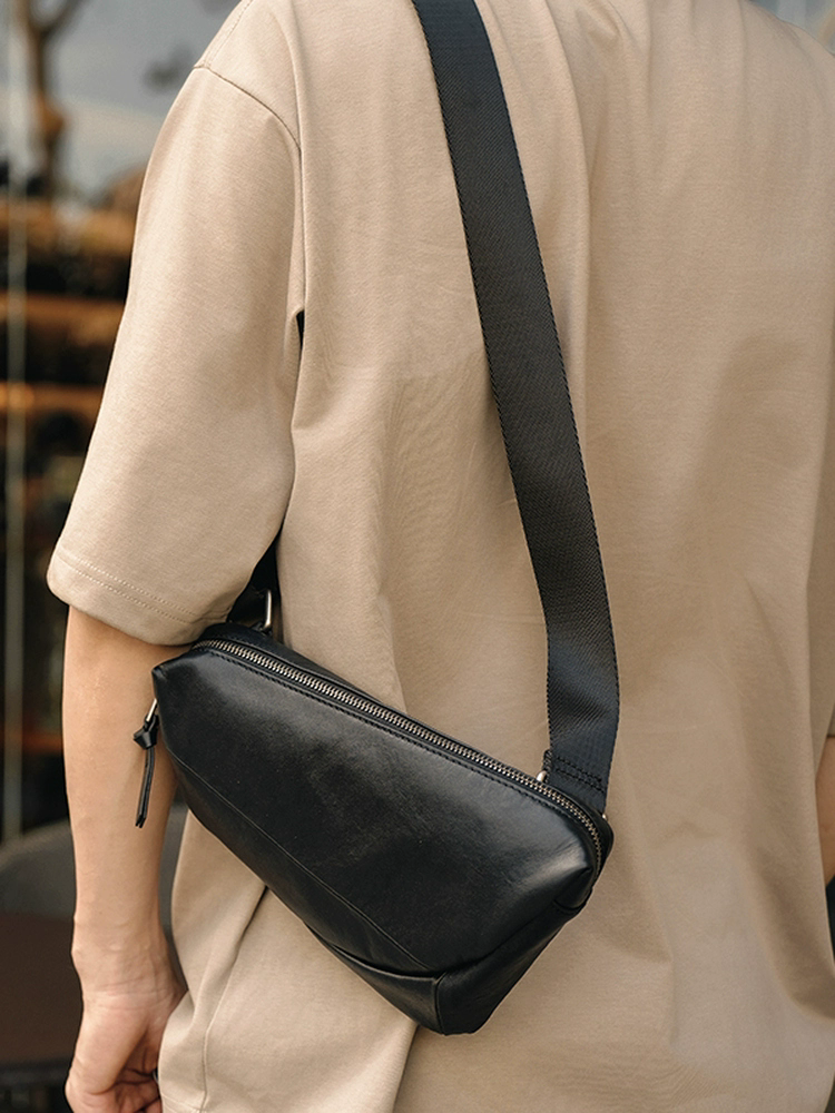 李記 | 原創手工真皮 | 潮酷街頭風必備の斜唄包A06號