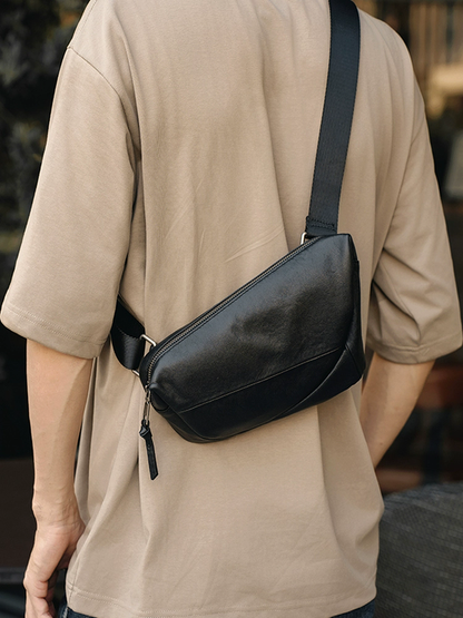 李記 | 原創手工真皮 | 潮酷街頭風必備の斜唄包A06號