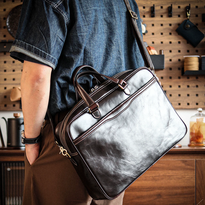 李記 | 原創手工真皮 | 都市【高智精英風】手提公事包A431號