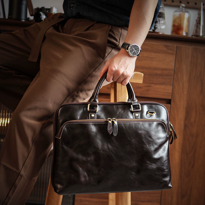 李記 | 原創手工真皮 | 都市穿梭者理想搭檔の手提公文包A432號