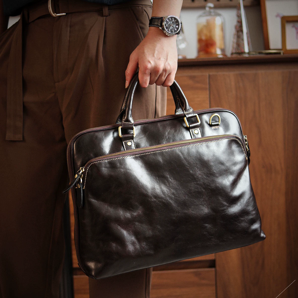 李記 | 原創手工真皮 | 都市穿梭者理想搭檔の手提公文包A432號