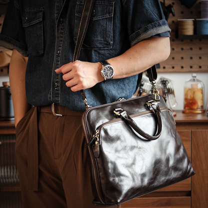 李記 | 原創手工真皮 | 都市穿梭者理想搭檔の手提公文包A432號