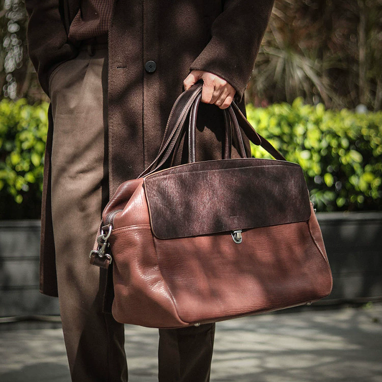 李記 | 原創手工真皮 | 英倫輕奢の跨城差旅包A6853號