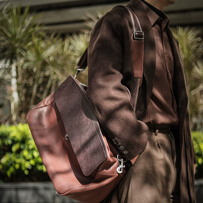 李記 | 原創手工真皮 | 英倫輕奢の跨城差旅包A6853號