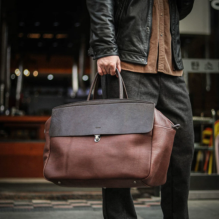 李記 | 原創手工真皮 | 英倫輕奢の跨城差旅包A6853號