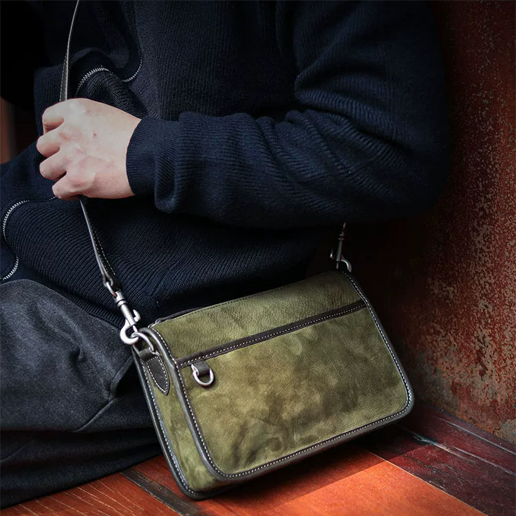 李記 | 原創手工真皮 | 告別廉價感の磨砂皮斜唄包A6864號