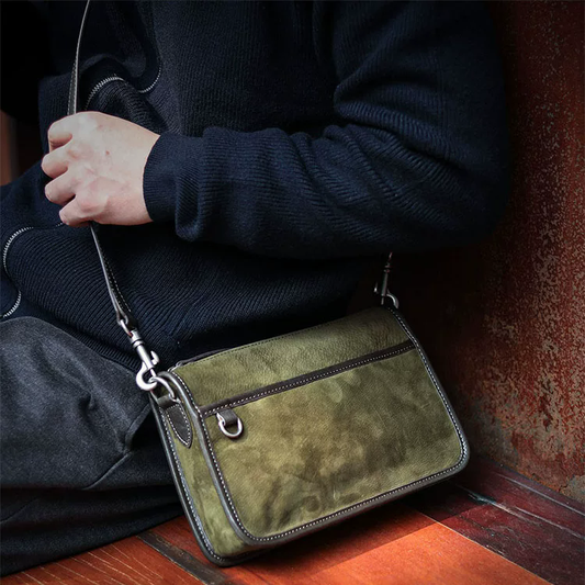 李記 | 原創手工真皮 | 告別廉價感の磨砂皮斜唄包A6864號