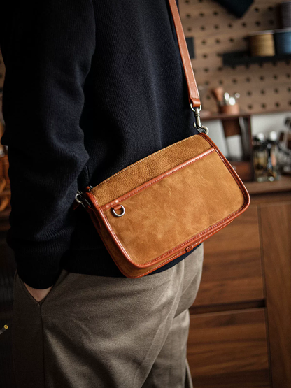 李記 | 原創手工真皮 | 告別廉價感の磨砂皮斜唄包A6864號