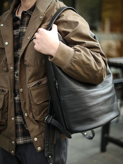 李記 | 原創手工真皮 | 自然慵懶設風の後背包A8235號