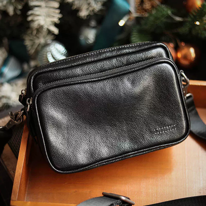 李記 | 原創手工真皮 | 方形橫款で拉鍊艙位管够の休閒包A8253號