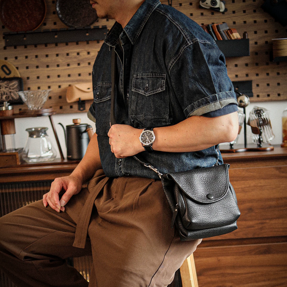 李記 | 原創手工真皮 | 經典耐打款式~隨行小背包A8294號