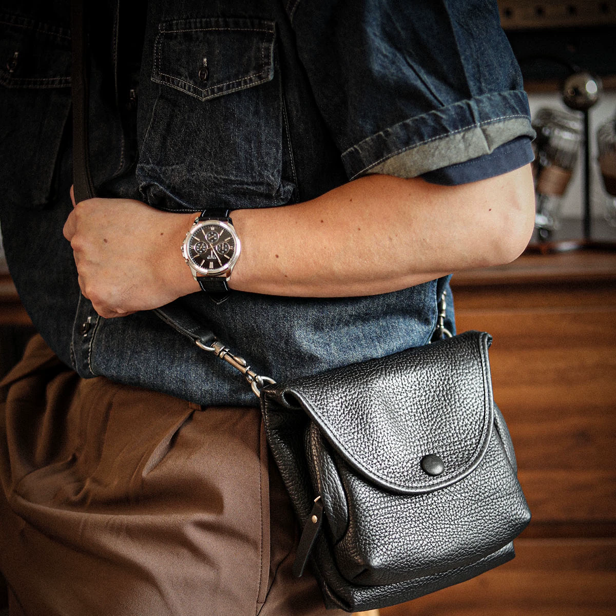 李記 | 原創手工真皮 | 經典耐打款式~隨行小背包A8294號