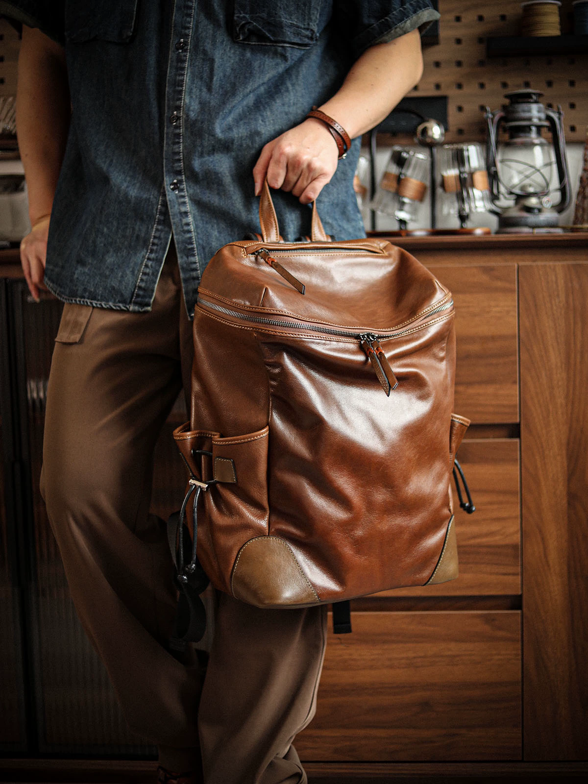 李記 | 原創手工真皮 | 【都市穿梭者】3代雙肩包A8295號