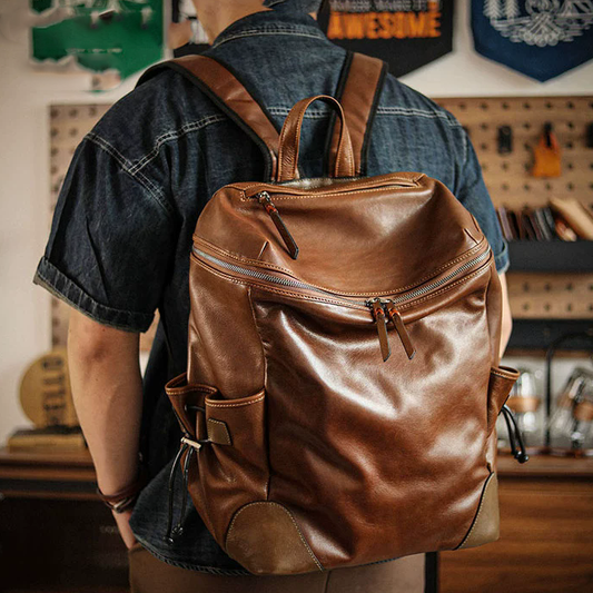 李記 | 原創手工真皮 | 【都市穿梭者】3代雙肩包A8295號