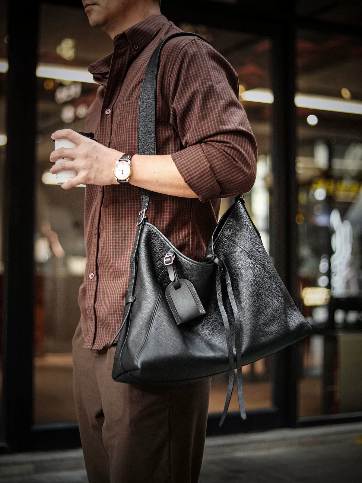 李記 | 原創手工真皮 | 高品質大容量超酷の斜唄包A8316號