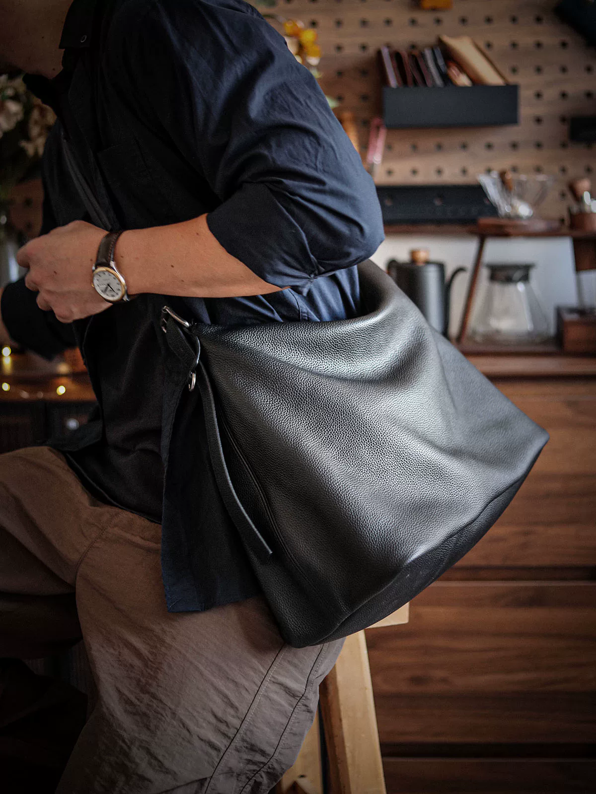 李記 | 原創手工真皮 | 軟皮鬆弛feelの大容量健身通勤包A8317號