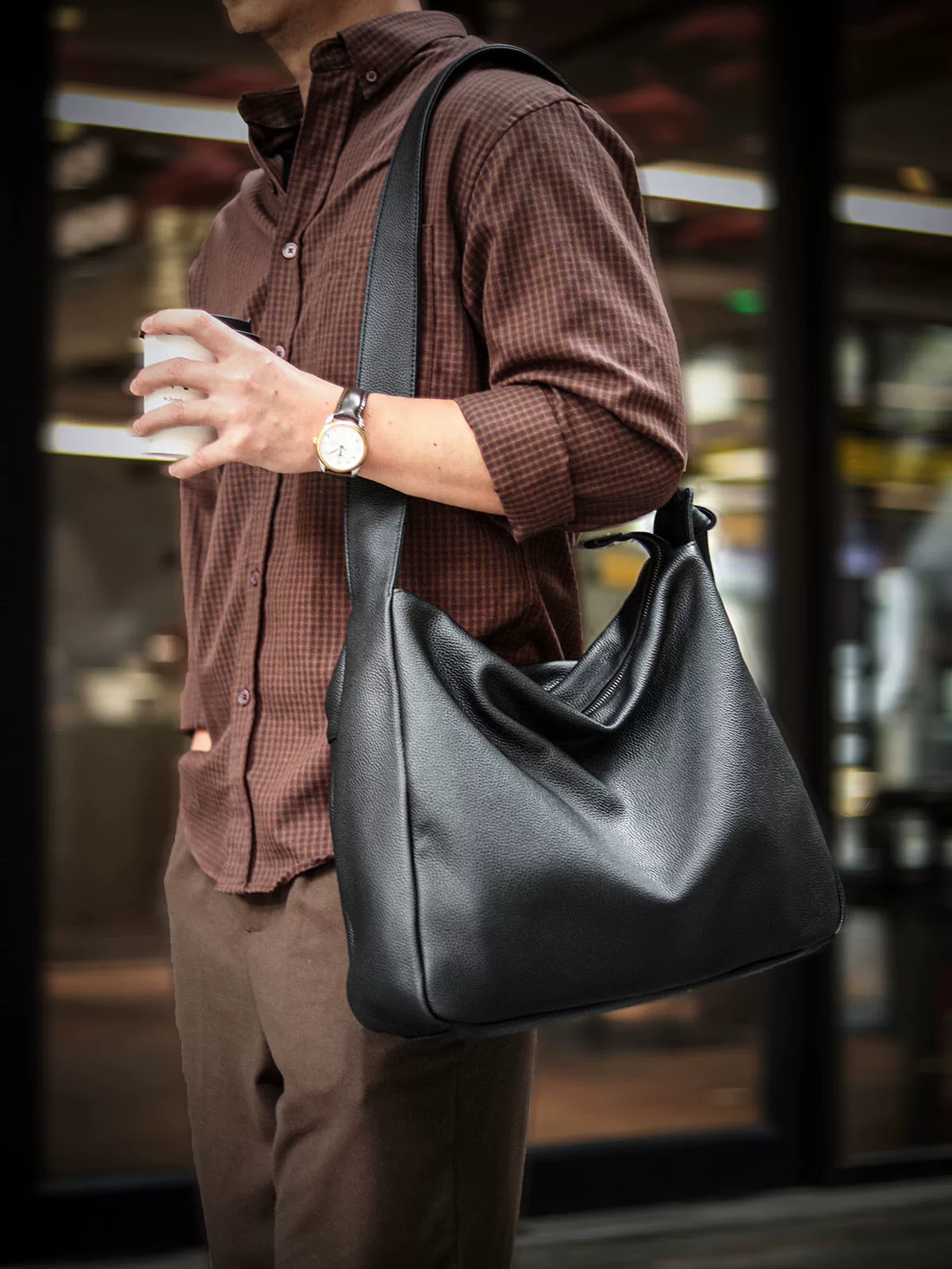 李記 | 原創手工真皮 | 舒適鬆弛感搭配の外出便攜包A8319號