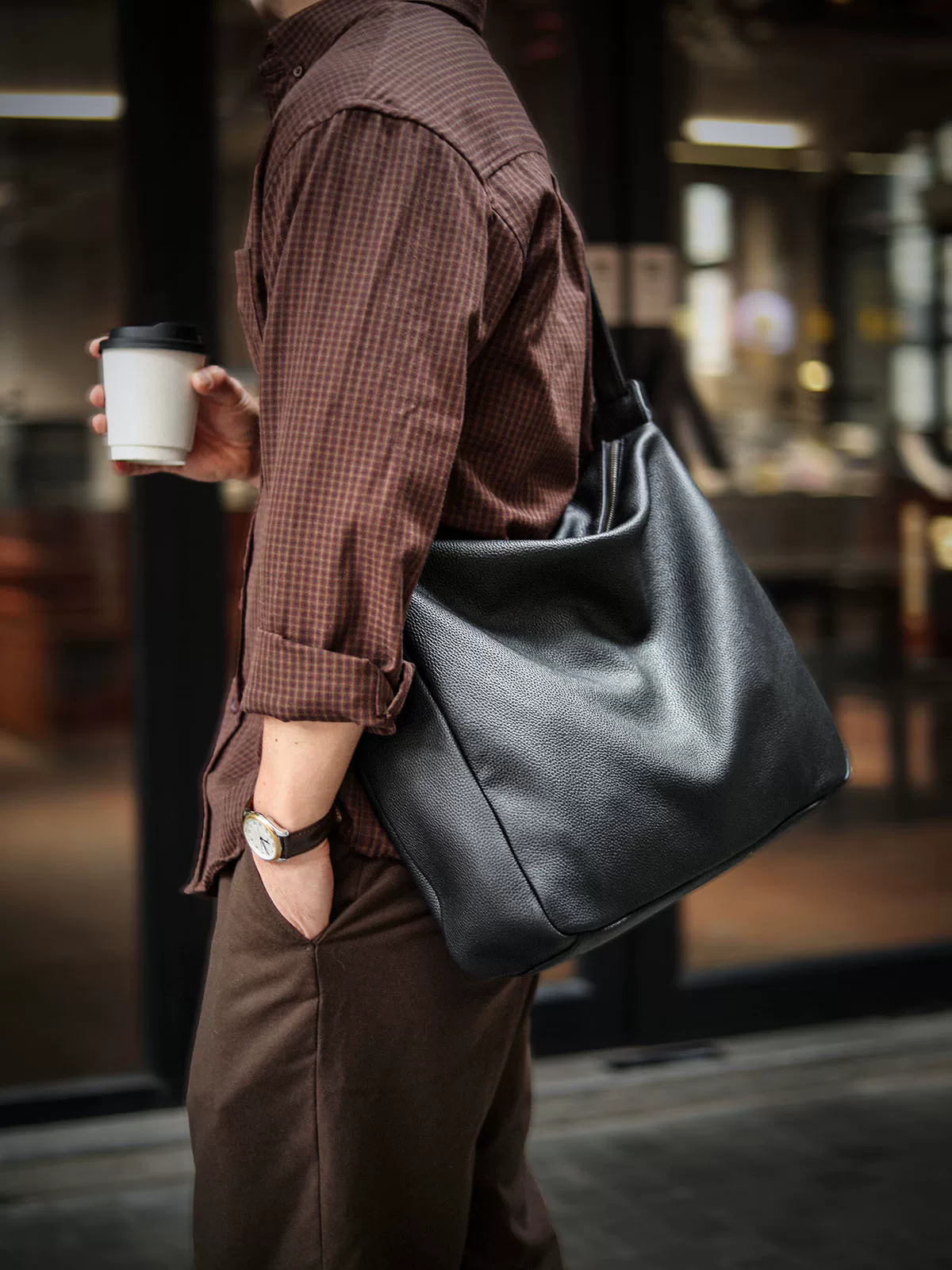 李記 | 原創手工真皮 | 舒適鬆弛感搭配の外出便攜包A8319號