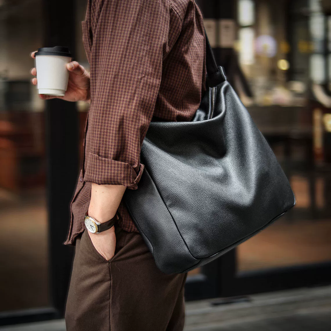 李記 | 原創手工真皮 | 舒適鬆弛感搭配の外出便攜包A8319號