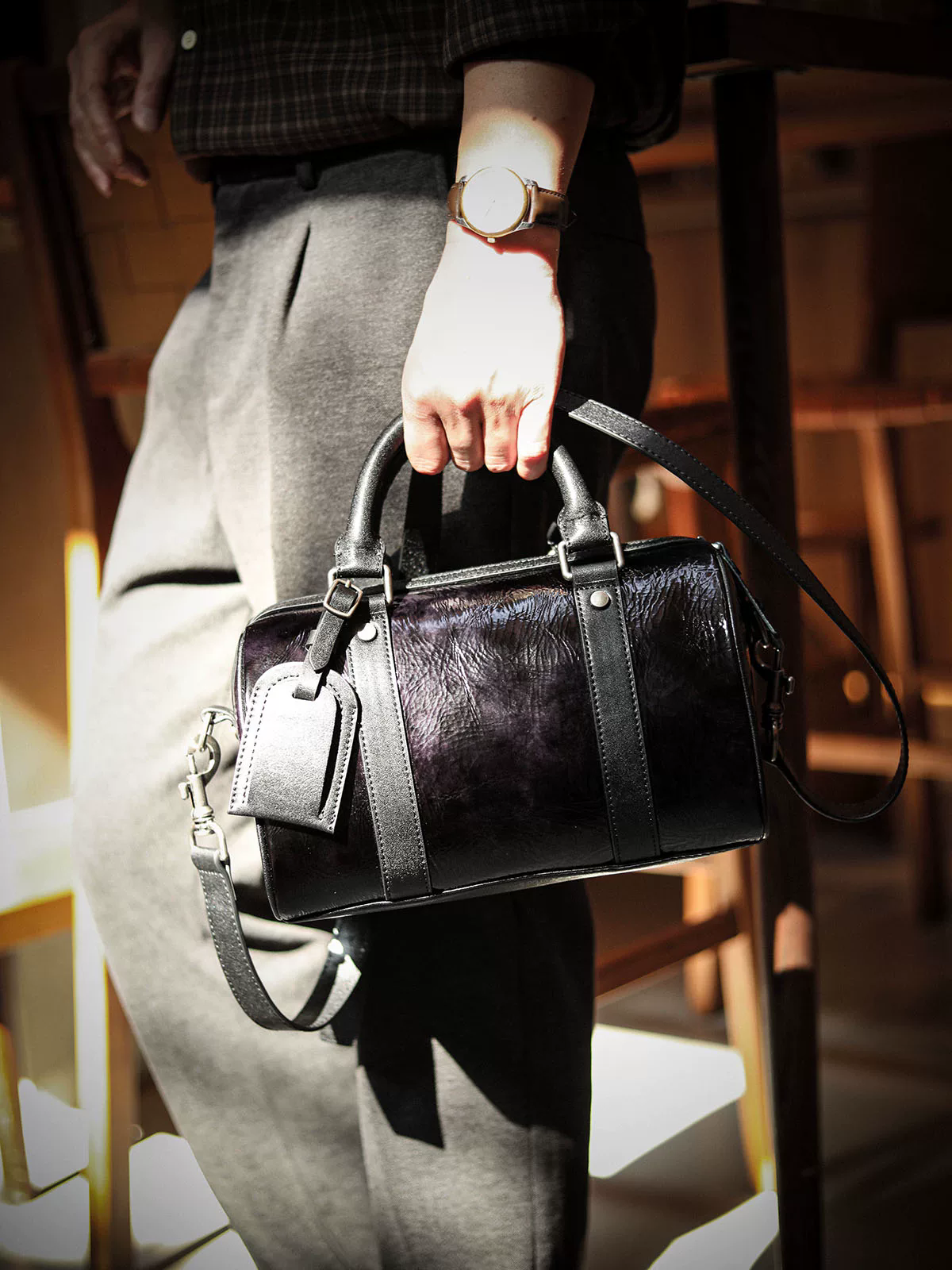 李記 | 原創手工真皮 | 義大利馬油皮の手提包A8321號