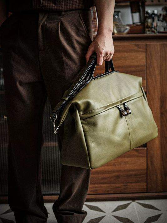 李記 | 原創手工真皮 | 超大容量超強收納の健身差旅包A8323號