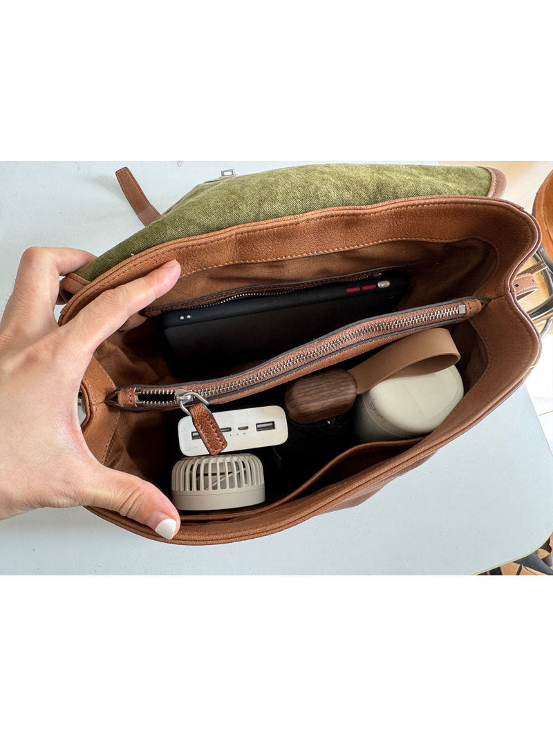 李記 | 原創手工真皮 | 皮料糯糯嘰嘰~慵懶鬆弛又能裝~後背包B251號