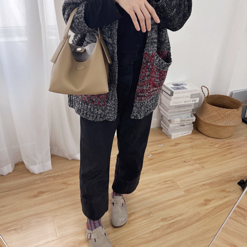 李記 | 原創手工真皮 | 休閒軟皮~菜籃子包包B454號