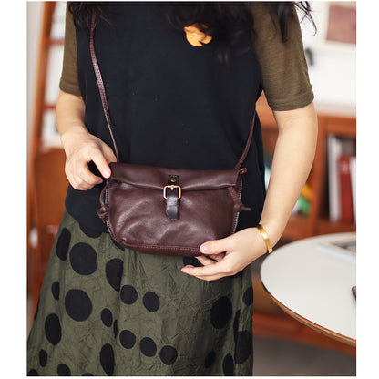 李記 | 原創手工真皮 | 鞣製職人技い復古し休閒小包斜唄包B468號