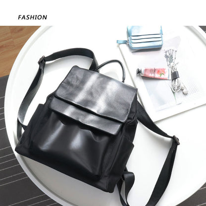 Li Ji | Original handmade leather | Waterproof nylon, canvas and cowhide backpack No. B755